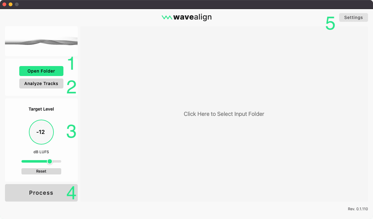 Main GUI Interface of waveAlign